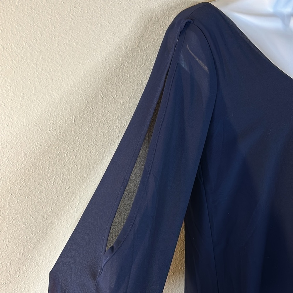 NWT Lulu’s | Shifting Dears Long Sleeve Dress Navy Blue XS - Picture 6 of 11